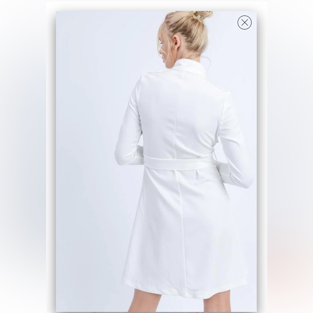 NWT 🆕#130 LOVE TREE, MARA, WAIST TIE ZIP UP LONG LINE TRENCH COAT JACKET, SMALL - Picture 2 of 12